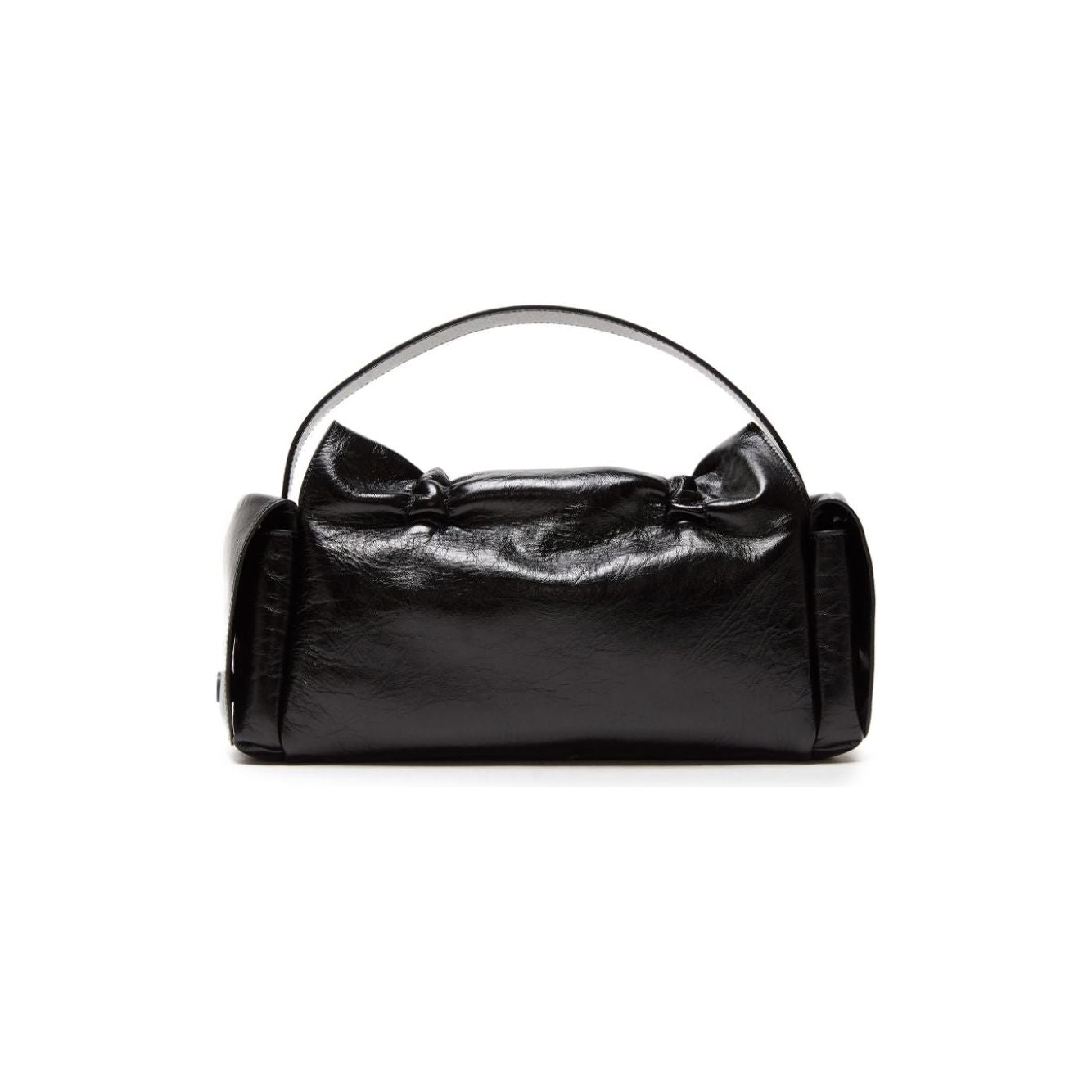 Front view with bag zipped and handles upright.